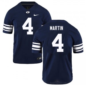 LJ Martin #4 BYU High School Men Navy Football Stitched Authentic Jersey 63212696