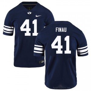 Lucky Finau #41 BYU Player Men Navy Football Stitched Authentic Jersey 37767508