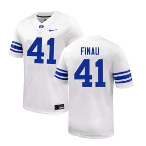 BYU Cougars Men Lucky Finau #41 White Football NCAA Premium Embroidered Jersey 56408864