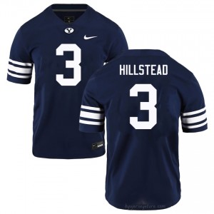 McCae Hillstead #3 BYU College Men Navy Football Stitched Authentic Jersey 98601024