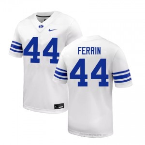 BYU Cougars Men Will Ferrin #44 White Football Player Premium Embroidered Jersey 50640503