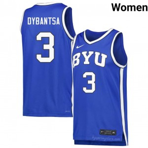 Official #3 A.J. Dybantsa Royal Cougars Women NCAA Basketball Pro-Grade Embroidered Jersey 37072548