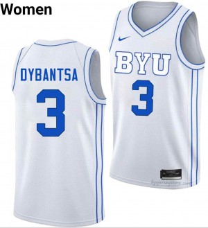 BYU Cougars Women A.J. Dybantsa #3 White Basketball High School Premium Embroidered Jersey 16572910
