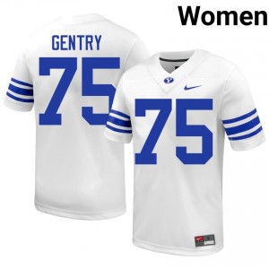 Andrew Gentry #75 Cougars Player Women White Football Stitched Authentic Jersey 60797501