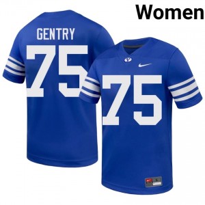 BYU Women Andrew Gentry #75 Royal Football NCAA Premium Embroidered Jersey 21050449