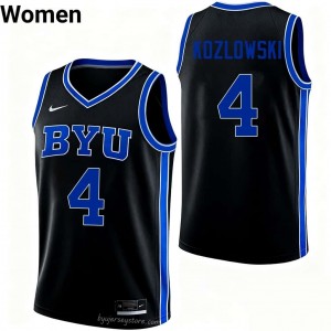 Brody Kozlowski #4 BYU Player Women Black Basketball Stitched Authentic Jersey 52909183
