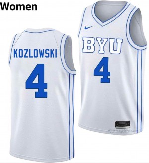 BYU Cougars Women Brody Kozlowski #4 White Basketball NCAA Premium Embroidered Jersey 47306204
