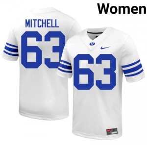 Bruce Mitchell #63 BYU Cougars Player Women White Football Stitched Authentic Jersey 32839716