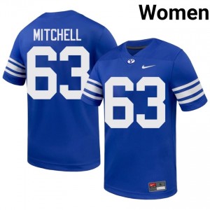 Cougars Women Bruce Mitchell #63 Royal Football NCAA Premium Embroidered Jersey 45300123