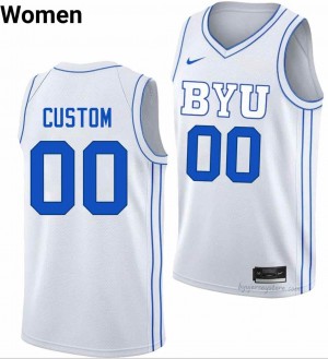 BYU Cougars Women Custom #00 Royal Basketball High School Premium Embroidered Jersey 55895223
