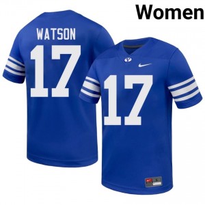 BYU Cougars Women Enoch Watson #17 Royal Football NCAA Premium Embroidered Jersey 19608616