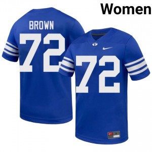 Cougars Women Joe Brown #72 Royal Football High School Premium Embroidered Jersey 72627469