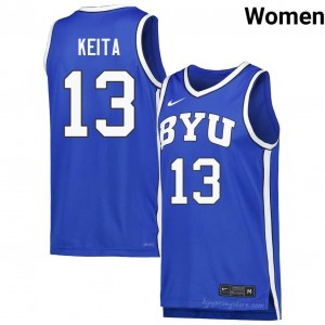 Official #13 Keba Keita Royal Cougars Women NCAA Basketball Pro-Grade Embroidered Jersey 17138452