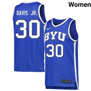 Official #30 Kennard Davis Jr. Royal Cougars Women Player Basketball Pro-Grade Embroidered Jersey 27878352