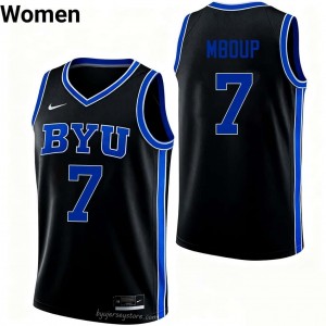 Khadim Mboup #7 BYU Player Women Black Basketball Stitched Authentic Jersey 19816781