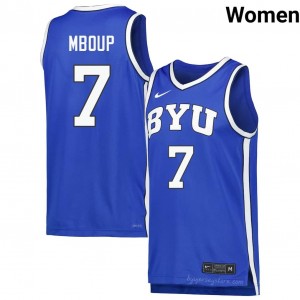 Official #7 Khadim Mboup Royal Cougars Women High School Basketball Pro-Grade Embroidered Jersey 52378549