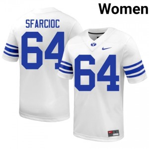 Kyle Sfarcioc #64 BYU Cougars High School Women White Football Stitched Authentic Jersey 14546030