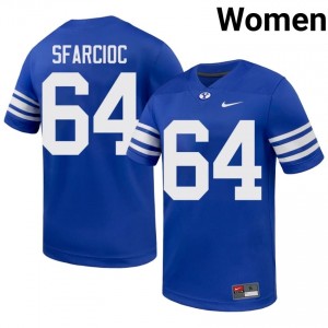 BYU Women Kyle Sfarcioc #64 Royal Football Player Premium Embroidered Jersey 99529891