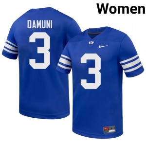BYU Women Raider Damuni #3 Royal Football College Premium Embroidered Jersey 95480405