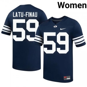 Official #59 Siosiua Latu-Finau Navy Cougars Women Player Football Pro-Grade Embroidered Jersey 68376980