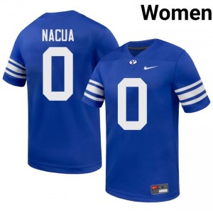 Cougars Women Tei Nacua #0 Royal Football High School Premium Embroidered Jersey 63564585