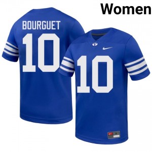 Cougars Women Treyson Bourguet #10 Royal Football College Premium Embroidered Jersey 41358566