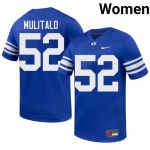 BYU Women Bott Mulitalo #52 Royal Football High School Premium Embroidered Jersey 52221607