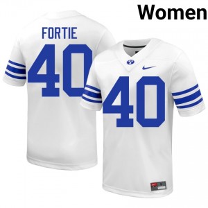 Eldon Fortie #40 BYU Cougars NCAA Women White Football Stitched Authentic Jersey 58982748