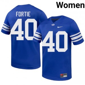BYU Women Eldon Fortie #40 Royal Football College Premium Embroidered Jersey 82249581