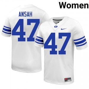 Ezekiel Ansah #47 BYU Cougars High School Women White Football Stitched Authentic Jersey 92503090