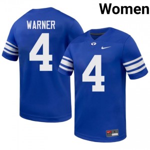 BYU Women Fred Warner #4 Royal Football High School Premium Embroidered Jersey 82571232
