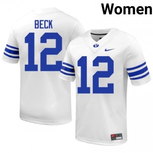 John Beck #12 Cougars NCAA Women White Football Stitched Authentic Jersey 32169702
