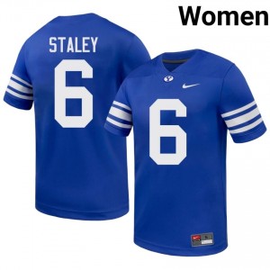 BYU Women Luke Staley #6 Royal Football NCAA Premium Embroidered Jersey 92829337