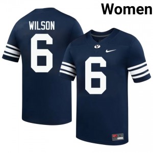 Official #6 Marc Wilson Navy Cougars Women College Football Pro-Grade Embroidered Jersey 63716673