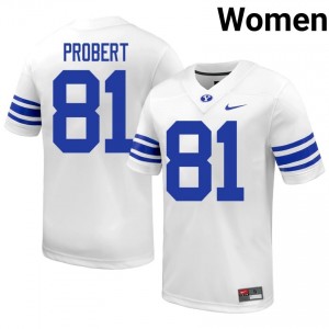 Marion Probert #81 BYU Cougars College Women White Football Stitched Authentic Jersey 56581849