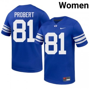 BYU Women Marion Probert #81 Royal Football High School Premium Embroidered Jersey 51830182