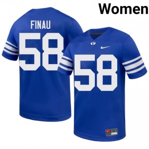 Cougars Women Paki Finau #58 Royal Football NCAA Premium Embroidered Jersey 47672681