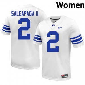 Roger Saleapaga II #2 Cougars College Women White Football Stitched Authentic Jersey 23944435