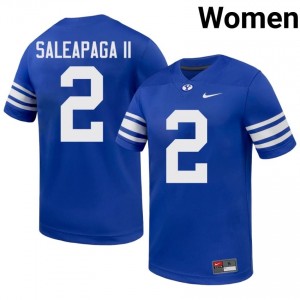 BYU Women Roger Saleapaga II #2 Royal Football High School Premium Embroidered Jersey 50440479