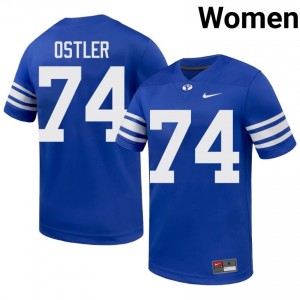 BYU Women Trevin Ostler #74 Royal Football Player Premium Embroidered Jersey 48607003
