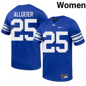BYU Cougars Women Tyler Allgeier #25 Royal Football Player Premium Embroidered Jersey 74167254