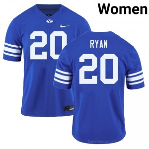 Official #20 Carsen Ryan Royal Cougars Women High School Football Pro-Grade Embroidered Jersey 49084263