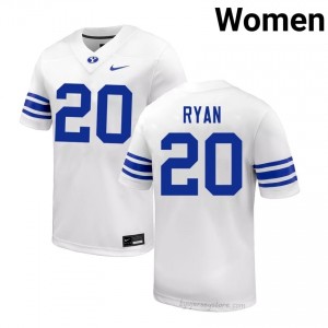 BYU Cougars Women Carsen Ryan #20 White Football NCAA Premium Embroidered Jersey 56670287