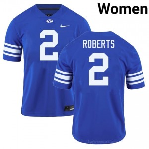 Official #2 Chase Roberts Royal Cougars Women College Football Pro-Grade Embroidered Jersey 61886905
