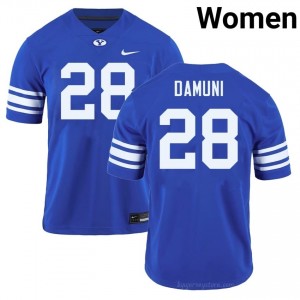 Official #28 Jovesa Damuni Royal Cougars Women Player Football Pro-Grade Embroidered Jersey 41317597