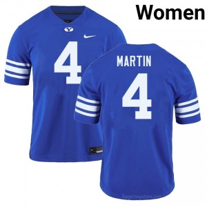 Official #4 LJ Martin Royal Cougars Women Player Football Pro-Grade Embroidered Jersey 61127368
