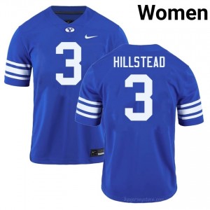Official #3 McCae Hillstead Royal Cougars Women High School Football Pro-Grade Embroidered Jersey 44555394