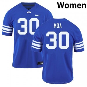 Official #30 Sione Moa Royal Cougars Women College Football Pro-Grade Embroidered Jersey 39259163