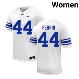 BYU Cougars Women Will Ferrin #44 White Football College Premium Embroidered Jersey 49062992