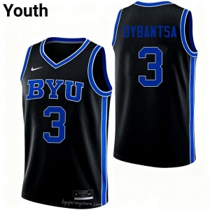 A.J. Dybantsa #3 BYU High School Youth Black Basketball Stitched Authentic Jersey 45269272